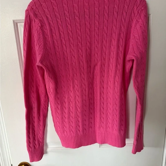 Lilly Pulitzer Vibrant Pink Cable Knit Sweater - Picture 2 of 3